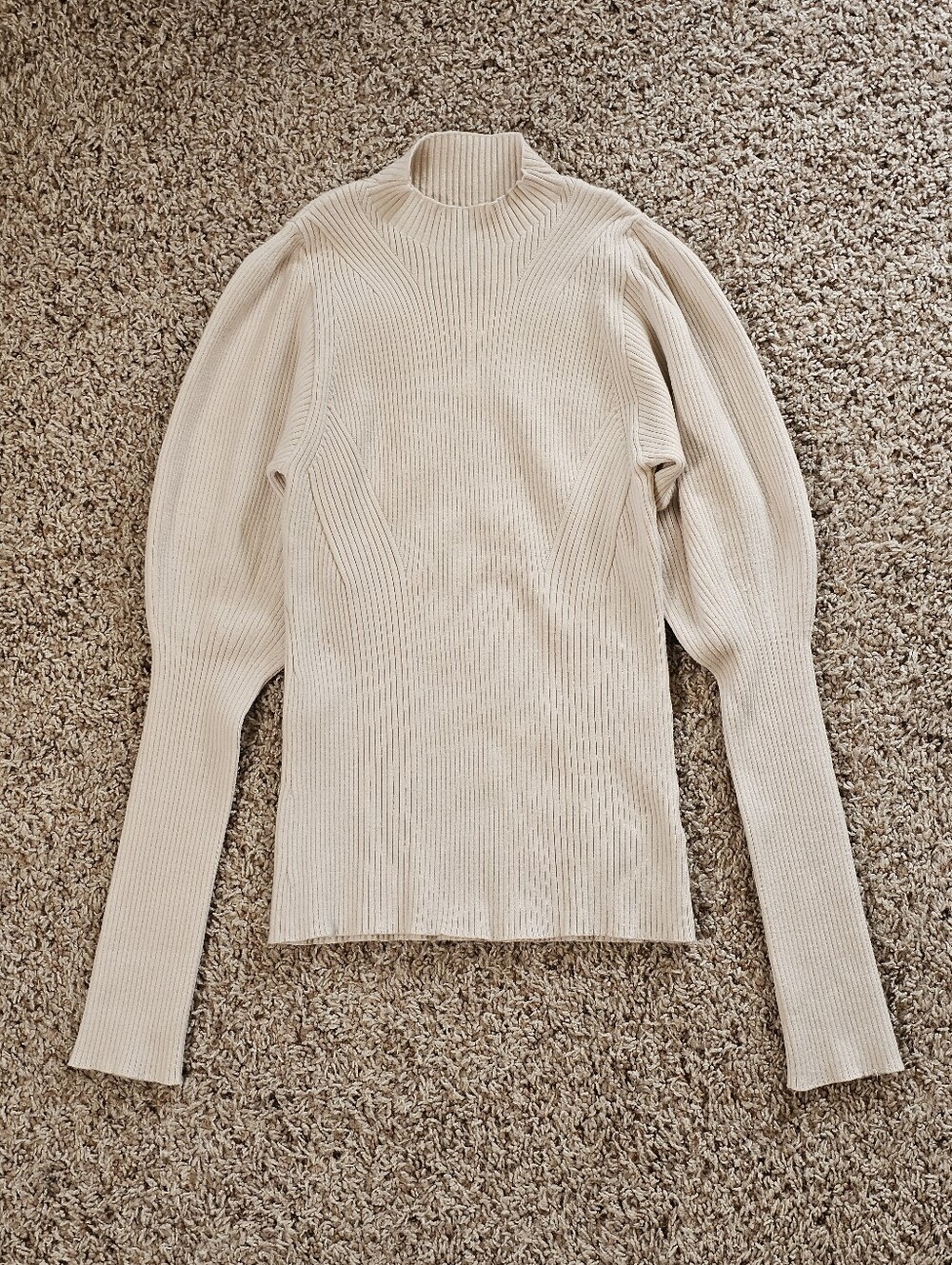 SNIDEL Puff Shoulder Knit Mock Neck Top - One Size (around US size S/M)